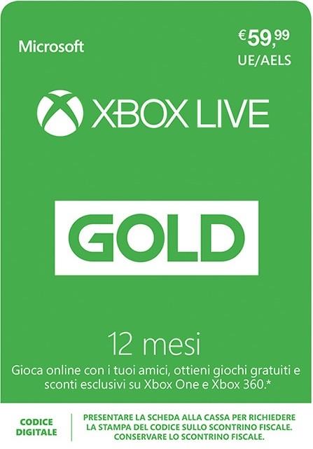 MICROSOFT Xbox Live Gold abbonamento 12 mesi